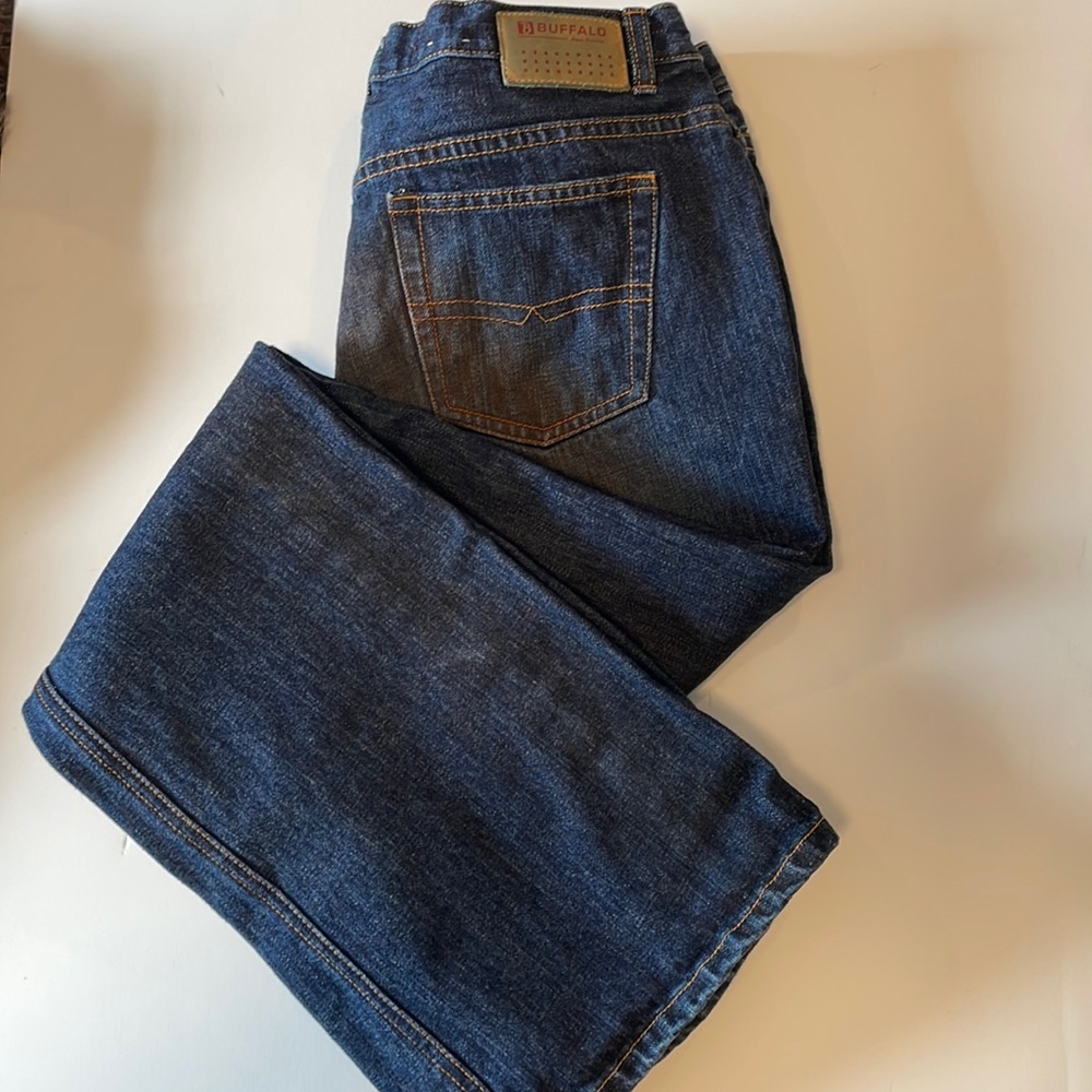 90s Vintage - Buffalo Rust Washed Low Waist Flare Jeans 100% Cotton - No Stretch